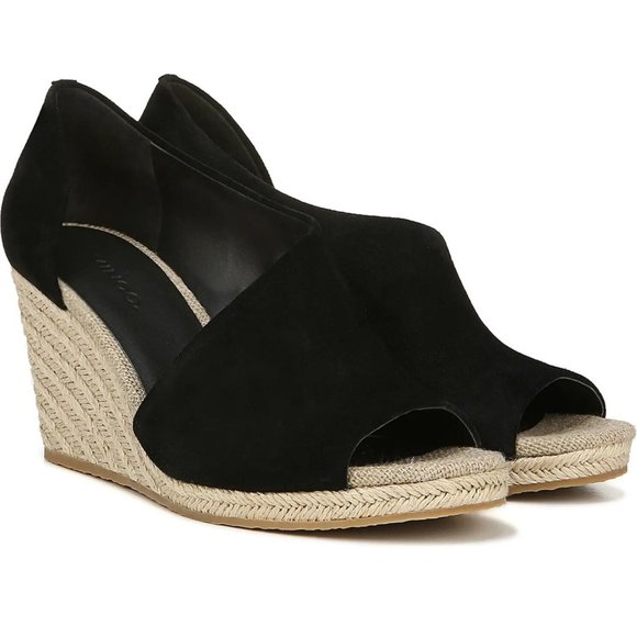 Vince Shoes - NEW Vince Sutton Wedge Suede Cutout Espadrille Sandal, Women's 5.5 Black $295